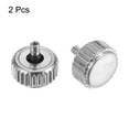 thumbnail image 3 of Uxcell 2Pack 5.5x6mm Watch Crown Parts, Stainless Steel Flat Head Long Stem Watch Crown 2mm ID Silver Tone, 3 of 6