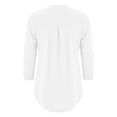 thumbnail image 4 of White Plus Size Women'S Tops, Polyester Fitted Graphic Tees for Women, Long Sleeve Women'S Blouses, Shirts for Plus Size Women, Solid Weekend Solid Color Plus Size Tshirts for Women, 4 of 9