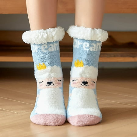 

UoCefik Women s Winter Christmas Slipper Socks Fluffy Fuzzy Sock Indoor Thick Warm Socks for Women