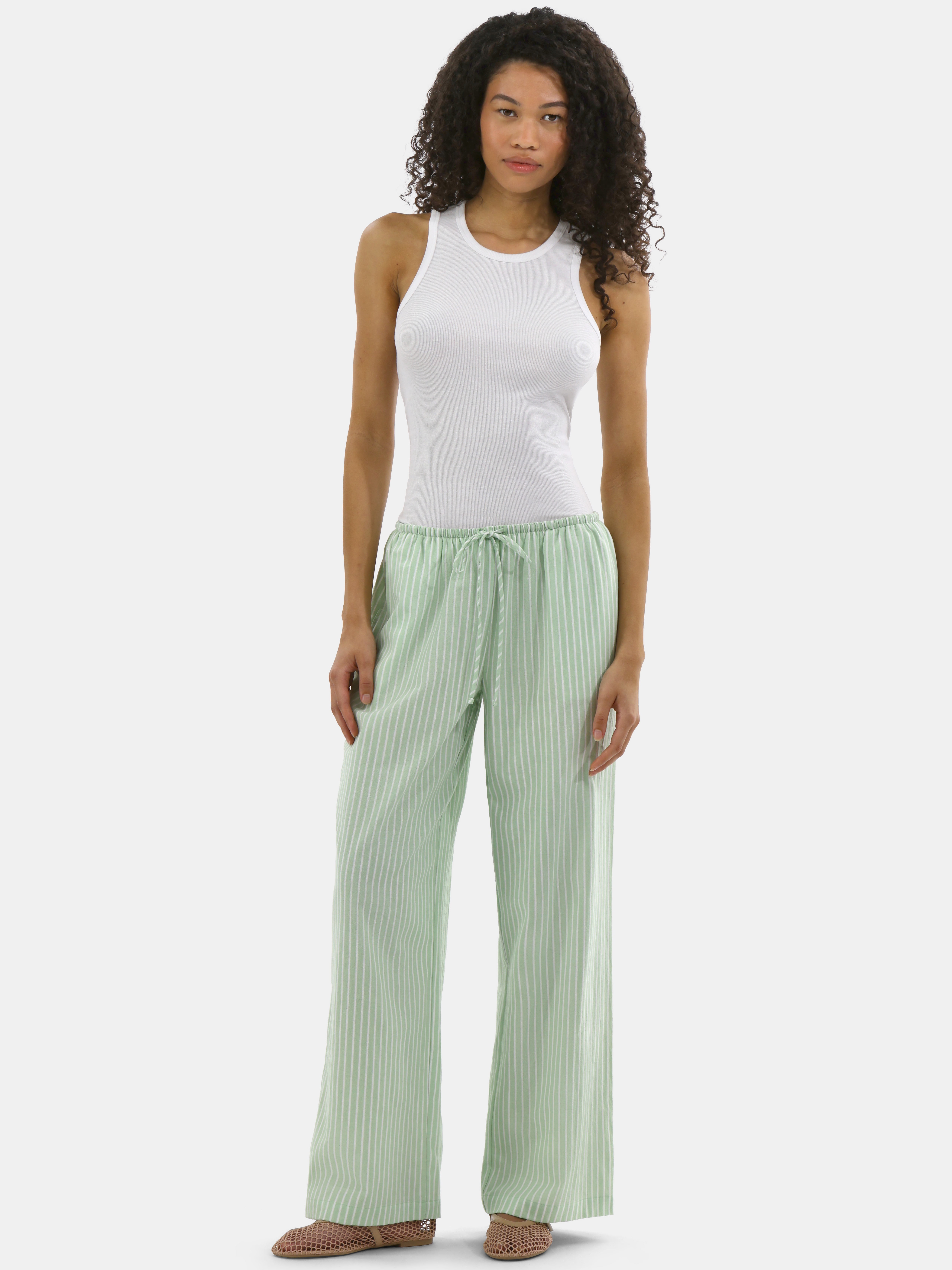 No Boundaries Cotton Pull-On Wide-Leg Beach Pants, Women's