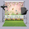 thumbnail image 6 of 5x7FT Spring Easter Backdrop Easter Garden Background Green Grass Lawn Floral Butterfly Fence Easter Photo Booth Props, 6 of 6