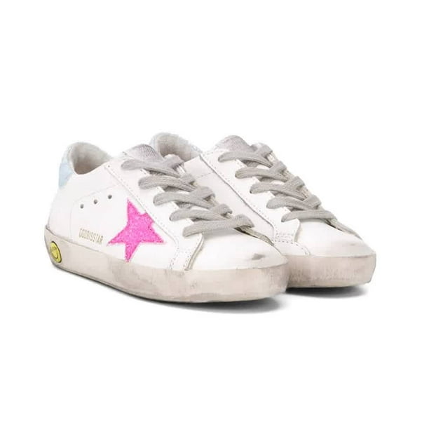 Golden Deluxe Brand Kids Pink Glitter Superstar Sneakers - Walmart.com