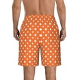 thumbnail image 3 of KLL Orange And White Polka Dot Men's Casual Summer Beach Shorts Hawaiian Shorts with Pockets-X-Large, 3 of 5