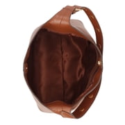 Time and Tru Womens Shively Faux Leather Bucket Handbag, Cognac