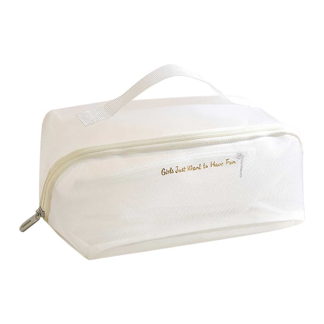 Fiudx Neceser de Malla para Cosméticos, Organizador de Artículos de Tocador de Viaje de Gran Capacidad, Diseño Plegable para Fácil Almacenamiento, Material de Nailon Suave para Mayor Durabilidad, Ide