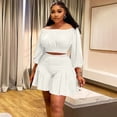 thumbnail image 2 of AURA Women Plus Size Two Piece Set Casual Long Sleeve Top Shorts Lounge Outfit, 2 of 6