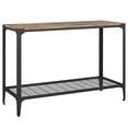 thumbnail image 1 of Walker Edison Declan Urban Industrial Angle Iron and Wood Entry Table, 44 Inch, Dark Walnut, 1 of 2