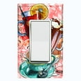 thumbnail image 1 of Metal Light Switch Wall Plate Outlet Cover (Coffee Beans Mocha Tea Marshmallow Treat Pink White Leaves - Single Rocker), 1 of 2