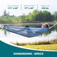 thumbnail image 3 of Bliss Hammocks 40"W Single Hammock with Rope Loops & Tree Straps, 220 lb, Sail Cloth, 3 of 19