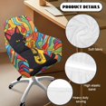 thumbnail image 5 of Whosucclay Colorful Abstract Cat Saxophone Print Round Back Dining Chair Cover Slipcovers,Curved Back Chair Accent Chair Cover, Swivel Chairs Cover for Living Room Lounge Pub Bar Makeup Vanity, 5 of 7
