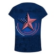 thumbnail image 5 of Blusa informal de manga corta con estampado del Día de la Independencia para mujer Fridja  hjk5277, 5 of 5