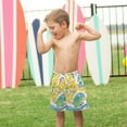 thumbnail image 4 of FORMRS Boys Swim Trunks Quick Dry Mesh Liner Boardshorts Sizes XS-XL, Yellow Mountains, 4 of 7
