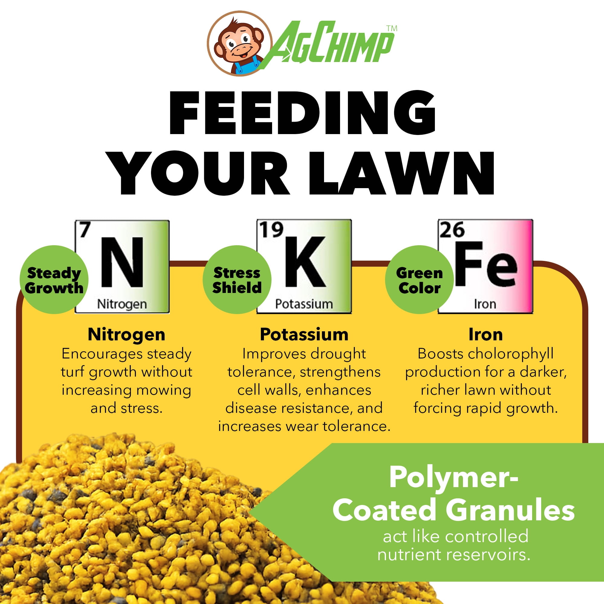 AgChimp 5-0-30 Pre-Emergent Weed Control & Precision Lawn Fertilizer, 15lbs