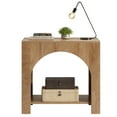 thumbnail image 2 of Fnova Farmhouse End Table with Storage, Modern Arched Wooden 2-Tier Side Table Nightstand Bedside Table Accent Table with Open Shelf, Easy Assembly, for Living Room, Bedroom, Entryway, Small Space, 2 of 7