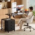 thumbnail image 5 of GUNAITO 55.1" Electric Standing Desk with 3-Drawer Cabinet, Adjustable Height Desk with Memory Panel, Office & Gaming Desk，Black, 5 of 12