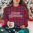 thumbnail image 2 of Diufon Christmas Sweatshirts for Women Plus Size Cute Graphic Plaid Sweatshirt Oversized Color Block Pullover Tops, 2 of 9