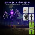 thumbnail image 5 of Honmine Halloween Decorations Outdoor Solar Garden Lights, 3D Scary Bat Realistic Skeleton Outside Decor,Solar Creepy Bats Path Lights for Yard/House/Halloween Party Gifts Decor Purple, 5 of 9