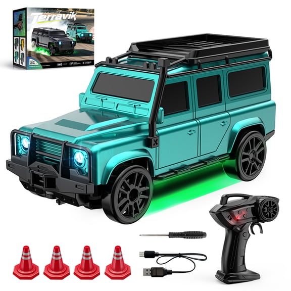 Mini RC Car, 1:64 Scale Off-Road RC Drift SUV with Proportional Steering & 4WD – 2.4GHz Gun Remote Car, Type-C Fast Charge, Racing Sport Toy Cars for Adults Boys Girls Kids Gifts