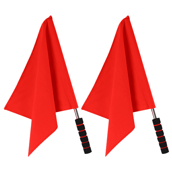 unbranded 2pcs Sports Referee Flags Handheld Signal Flags Handheld Flag Signal Flag Sponge Handle Special Patrol Performance Linesman Official Flag