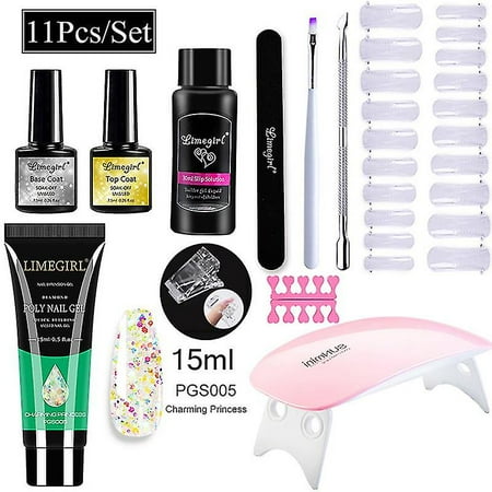 11pcs Poly Extension Nail Gel Kit All For Manicure Set Fast Building