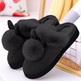 thumbnail image 2 of Slippers For Women Fuzzy Slippers Cute Cartoon Fluffy Plush House Slippers For Women Men Indoor Black 37, 2 of 5