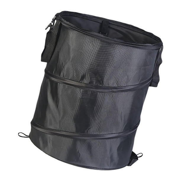 Papelera plegable, portátil, resistente, reciclable, Oxford, para basura Negro S