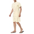 thumbnail image 4 of MODA NOVA Big & Tall Men's Linen Sets Short Sleeves Shirt Beach Shorts Beige XLT, 4 of 5