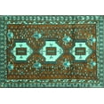 thumbnail image 1 of Ahgly Company Machine Washable Indoor Rectangle Persian Turquoise Blue Traditional Area Rugs, 6' x 9', 1 of 4