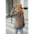 thumbnail image 2 of Anbech Deep V Neck Women Blouse Guipure Lace Shirt Solid Color Splice Trendy Long Sleeve Casual Tops, 2 of 8