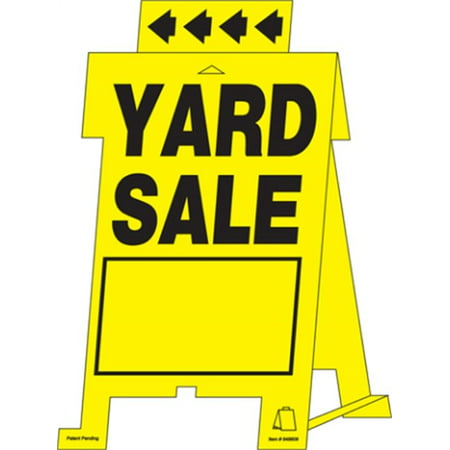 Hillman 848608 Yard Sale Tent Sign, Yellow and Black Corrugated Heavy Duty Plastic, 12x20 Inches 1-Sign
