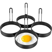 4 Pack Egg Ring, Stainless Steel Round Egg Cooking Rings Non-Stick Frying Egg Maker Molds, 4inch/10cm Egg Ring