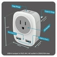 thumbnail image 7 of Fosmon European Travel Plug Adapter, Travel Power (Type C) 2 US Outlet Adapter with 2 USB-A, Dual Voltage Power Devices, USA Outlet to Most of Europe, France, Spain, Iceland, Germany, Italy, Israel, 7 of 7