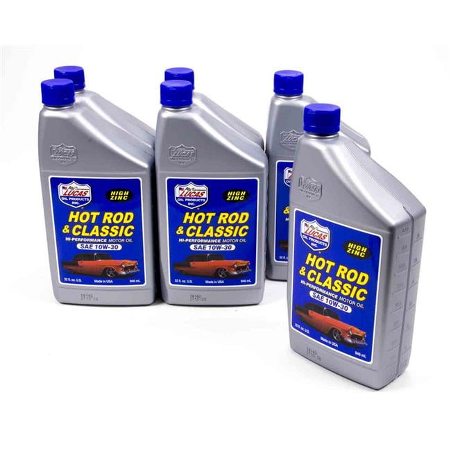 Lucas Oil 10687 ZDDP 10W30 Conventional Hot Rod & Classic Car Motor Oil 1 qt.