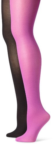 Solid Opaque Tights, Berry/Black 