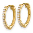 thumbnail image 4 of Auriga Fine Jewelry 14k Yellow Gold Diamond Hinged Hoop Earrings for Women, 4 of 5