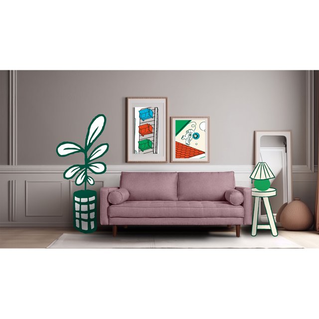 Sofá Cama De Lino Palo De Rosa Beehive Memory Foam Modelo Salim
