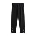 thumbnail image 5 of Fashion men's summer American retro washed jeans with buckle design high street distressed yellow mud straight leg pants, 5 of 19