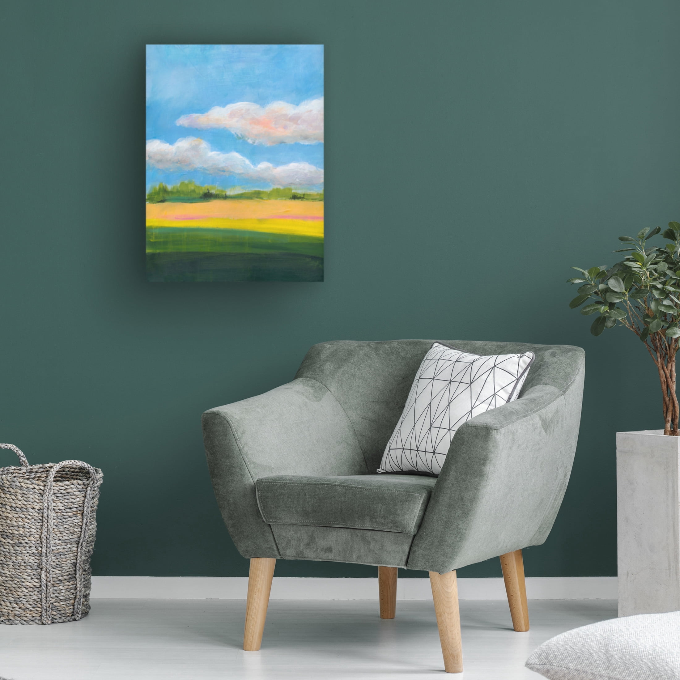 Canvas Wall Art - Jan Weiss 'Beneath a Cloudy Sky 1' Wall Art for Living Room, Bedroom, or Office Décor by Trademark Fine Art - 35 x 47 Inches