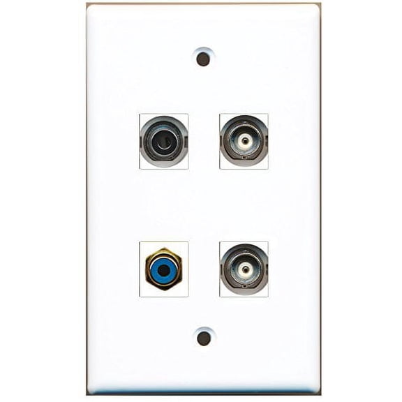 RiteAV - 1 Port RCA Blue 1 Port 3.5mm 2 Port BNC Wall Plate
