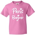 thumbnail image 3 of Inktastic Paris Bonjour with Hearts in White Text Youth T-Shirt, 3 of 5
