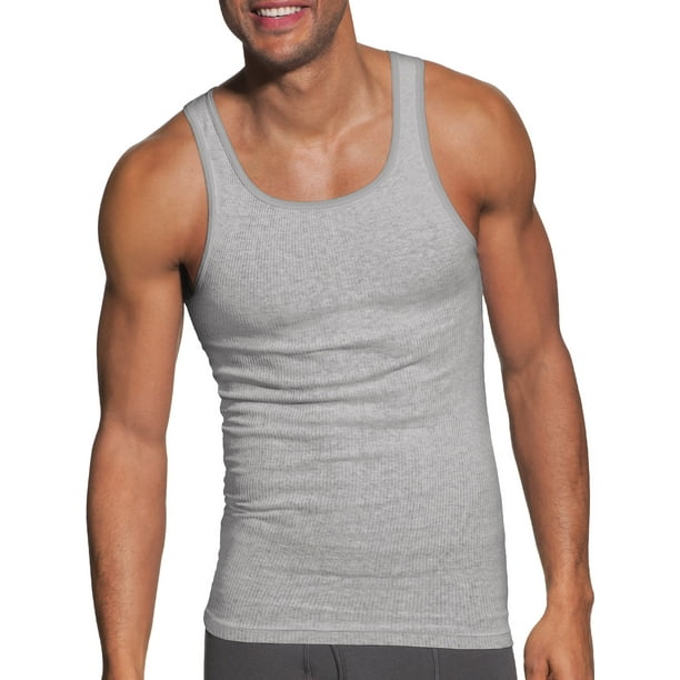 Hanes - Hanes Men's Tagless ComfortSoft Dyed Tank Undershirt 6 Pack, Black and Grey - Walmart