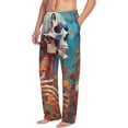 thumbnail image 6 of Honiee Artistic Orange Carnation Skull for men - a sleek fusion of Straight Pajama Pants, versatile Lounge Pants, and cozy Sleepwear, all rolled into one-Medium, 6 of 6