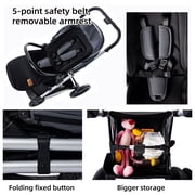 Baby Stroller,Revisable Seat,High Land Scape,Carrie to 40lbs,Unisex Standard Pram Toddler Infant(Brown)