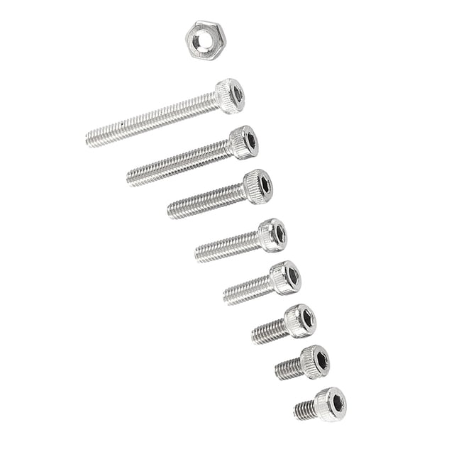 300pcs M2.5 Stainless Steel Hex Socket Screws Bolt, Repair Tool Accessory, With Hex Nuts Assortment for General Purpose Use