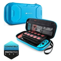 Mumba Carrying Case for Nintendo Switch, Deluxe Protective Travel Carry Case Pouch for Nintendo Switch Console & Accessories [Dual Protection] [Large Capacity] (Blue)