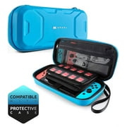 Mumba Carrying Case for Nintendo Switch, Deluxe Protective Travel Carry Case Pouch for Nintendo Switch Console & Accessories [Dual Protection] [Large Capacity] (Blue)