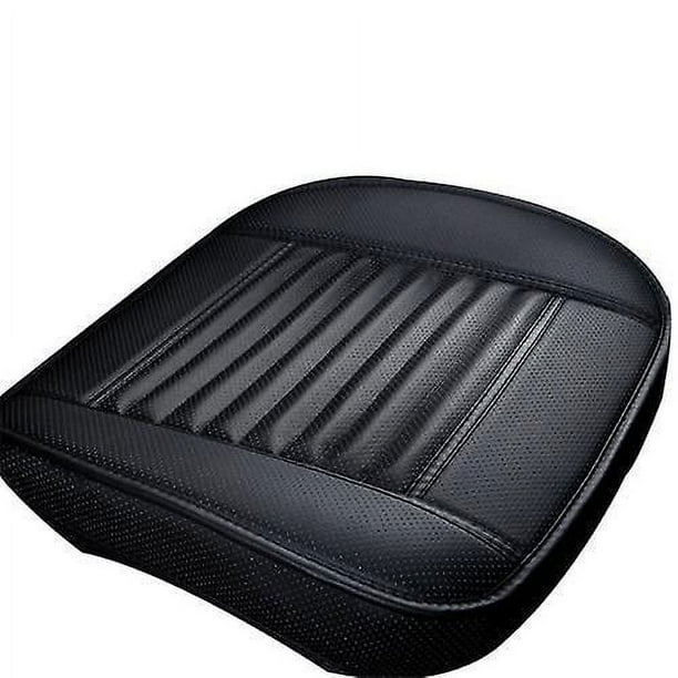Funda para asiento delantero de coche, cojín de cuero transpirable, cojín para silla, alfombrilla protectora (negro)
