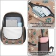 thumbnail image 4 of Dog Paw Print and Bone Brown 17" School Backpacks for Teens,Waterproof Oxford Fabric,S-Shape Padded Straps for School,Travel,Hiking,Camping, 4 of 6