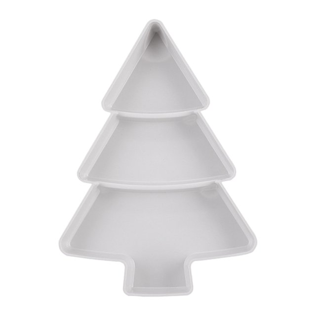 Bonita bandeja para árbol de Navidad, bandeja para aperitivos con forma de árbol de Navidad, plato para aperitivos (blanco)