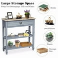 thumbnail image 5 of Kinbor Wood Console Table with Drawer and Storage Shelf Accent, Gray, 5 of 8